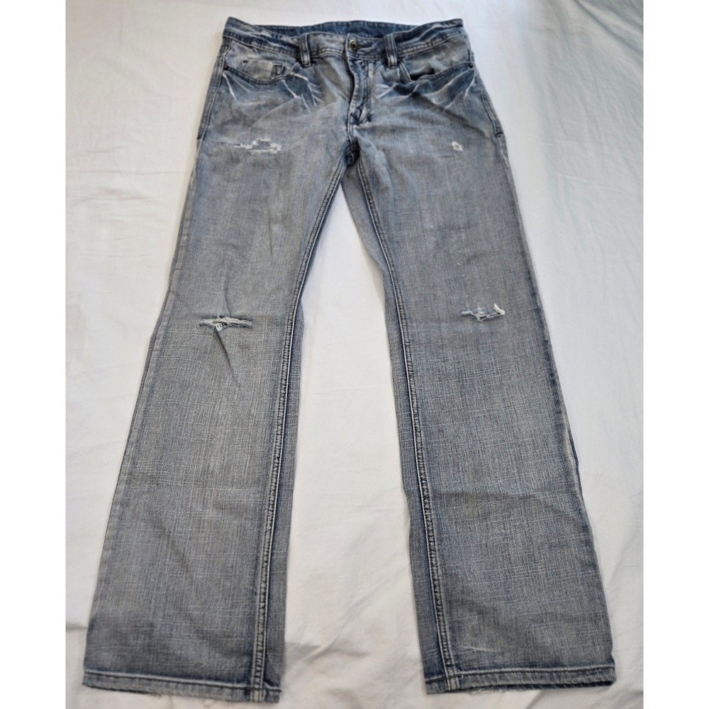 BUFFALO Jeans BRIVEN W30 L31 Mens THRASHD Relaxed Straight Y2K Light Wash‎